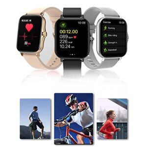 Fitness Tracker Smart Watch for Android iOS Phones,Smart-Watches Fit Watch for Man Women，Sleep Heart Rate Blood Oxygen Weather Breath Training IP68 Waterproof 8 Sports 1.69Inch (Rose Gold)