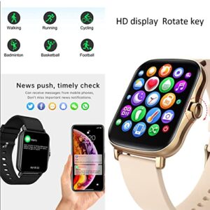 Fitness Tracker Smart Watch for Android iOS Phones,Smart-Watches Fit Watch for Man Women，Sleep Heart Rate Blood Oxygen Weather Breath Training IP68 Waterproof 8 Sports 1.69Inch (Rose Gold)