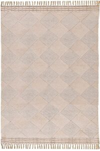 casavani handmade area rug hand block printed moroccan tassels throw rug hand woven door mat floor rug indoor rugs for bedroom bathroom laundry room living room 6x8 feet (180x240 cm)
