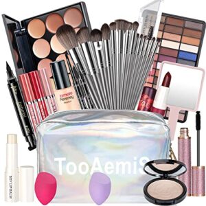 30 pieces makeup kit for women full kit, tooaemis professional makeup kit for teens or adult, all in one makeup sets include eyeshadow palette lipstick concealer foundation mascara loose powder etc