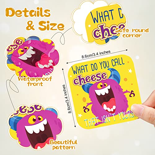 80 Pcs Joke Cards for Lunchbox Kids Cute Lunchbox Notes Inspirational Classroom Affirmations Lunch Cards Puns Cards for Teacher Kids Student Party Mini Notes Postcards (Monster Style)