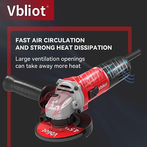 VBLIOT 780w Angle Grinder 4-1/2 Inch Power Grinder Tool 6Amp Power Grinder with 360° Rotational Guard 11000rpm Power Angle Grinders for Cutting and Grinding Metal Stone Wood grinder tool