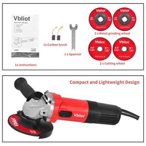 VBLIOT 780w Angle Grinder 4-1/2 Inch Power Grinder Tool 6Amp Power Grinder with 360° Rotational Guard 11000rpm Power Angle Grinders for Cutting and Grinding Metal Stone Wood grinder tool