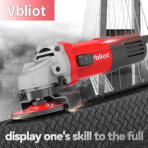 VBLIOT 850w Angle Grinder 5 Inch Power Grinder Tool 7 Amp Power Grinder 360° Rotational Guard 12000rpm Power Angle Grinders for Cutting and Grinding Metal Stone Wood grinder tool