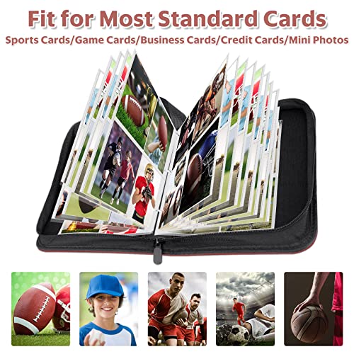 Mlikero 400 Pockets Football Card Binder, Football Trading Cards, Display Case with Football Card Sleeves Card Holder Protectors Set for Football Cards…