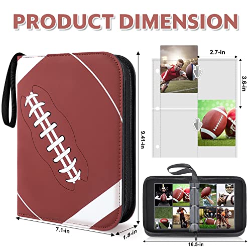 Mlikero 400 Pockets Football Card Binder, Football Trading Cards, Display Case with Football Card Sleeves Card Holder Protectors Set for Football Cards…