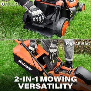 Lawn Mowers Maxlander Electric Lawn Mower Cordless (2-in-1),13 Inch 20V Battery Powered Lawn Mower with Brushless Motor, 5-Position Height Adjustment, 2pcs 4.0Ah Batteries and Charger Included