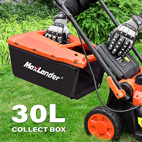 Lawn Mowers Maxlander Electric Lawn Mower Cordless (2-in-1),13 Inch 20V Battery Powered Lawn Mower with Brushless Motor, 5-Position Height Adjustment, 2pcs 4.0Ah Batteries and Charger Included