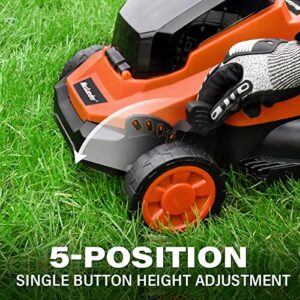 Lawn Mowers Maxlander Electric Lawn Mower Cordless (2-in-1),13 Inch 20V Battery Powered Lawn Mower with Brushless Motor, 5-Position Height Adjustment, 2pcs 4.0Ah Batteries and Charger Included