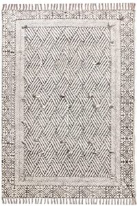casavani handmade area rugs hand block printed cotton dhurrie gray, black boho kilim flat weave rug indoor bedroom decor rugs for laundry kitchen bathroom 4x20 feet runner (120x600 cm)