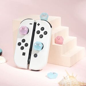 4PCS Jusy Thumb Grip Caps Compatible with Nintendo Switch/OLED/Switch Lite, Soft Silicone Joy-Con Joystick Grip Cute 3D Analog Stick Cover Doughnuts, 132