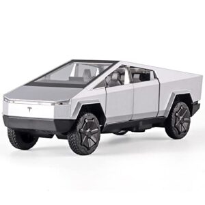 oanmyjjo 1/32 scale diecast cybertruck car model，zinc alloy toy car，with sound and light、pull back，for kids age 3 year and up （kids gift）