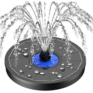 szmp solar fountain 2023 upgrade, 3.5w solar powered bird bath fountains with flower, outdoor water feature solar fountain pump with 7-in-1 nozzles, 4 fixed pipes for humingbirds, garden, pool, pond