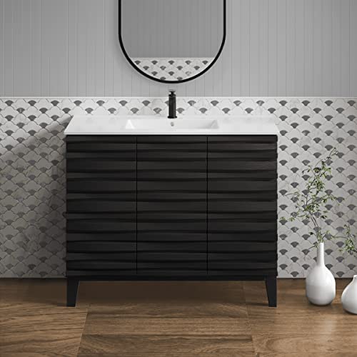 Swiss Madison Well Made Forever Cascade Bathroom Black Bath Vanity