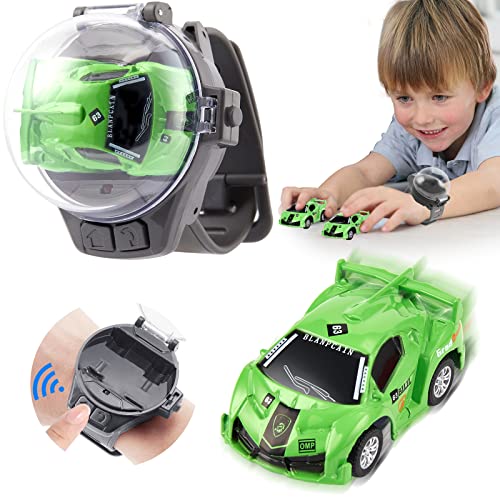 POSOUL Mini Remote Control Car Watch Toys for Boys 8-12 4-7 3-5, RC Cars for Boys, Hand Wrist Controlled RC Car, Stocking Stuffers for Kids Birthday Gifts for Kids (Green)