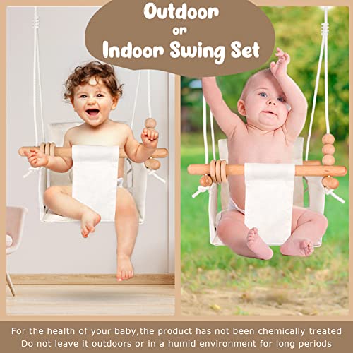 Baby Swing Outdoor Indoor Toddler Swing Seat with Safety Belt, Canvas Hanging Swings Outside Tree Swing Great Gift for Baby Boys Girls Kids Lovers