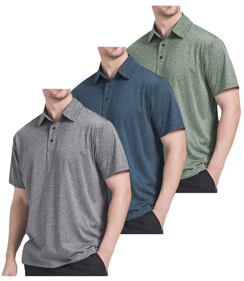 3 Pack Polo Shirts for Men Dry Fit Performance Short Sleeve Golf Polo Shirts (as1, Alpha, x_l, Regular, Regular, A03)