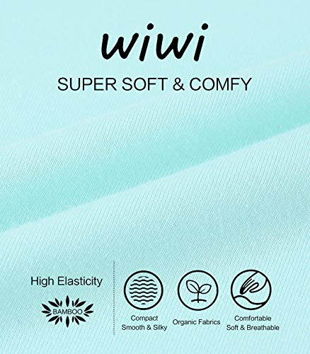 WiWi Bamboo Nightgowns for Women Soft Short Sleeve Night Gowns Summer Sleep Shirt Sleepwear Dress with Pockets S-XXL, Aqua, Small