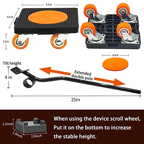 Furniture Movers, Heavy Duty Furniture Lifter Mover Tool Set of 4, 880 Lbs Load Capacity, 360° Rotation Moving Wheels for Sofa/Piano/Refrigerator (4 Pack)