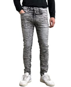 southpole men's stretch signature denim, marble grey black