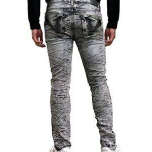 Southpole Men's Stretch Signature Denim, Marble Grey Black