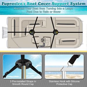 Fuprosico Pontoon Boat Cover Support System, Adjustable Telescopic Boat Cover Support Poles 2 Pack for Pontoon, Jon Boat, V Hull Boat with Webbing Straps and Weight Bag