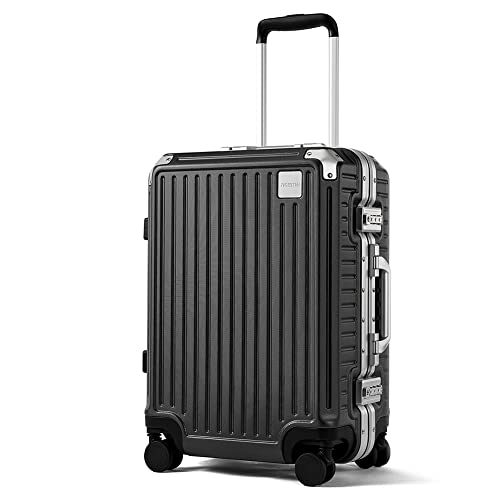 FIGESTIN Carry on Luggage 22x14x9 Airline Approved, Aluminum Frame Hard Shell Suitcases with Wheels,100% PC Lightweight, No Zipper Suitcase TSA Approved, 20" Carry-On (Zipperless Luggage)