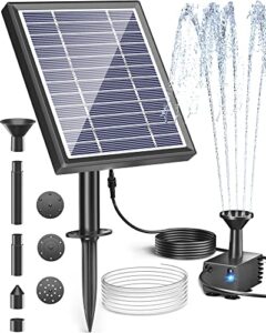 biling solar fountain for bird bath, solar panel kit outdoor solar water pump with 4ft tubing for hummingbird bath, small pond and fish tank