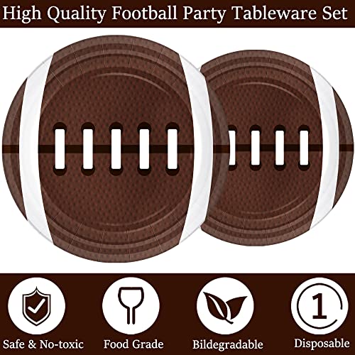 Football Party Decorations Football Party Supplies Tableware Set -24 guests Football Banners,Plate,Cup,Cutlery,Tablecloths for Superbowl Party Decorations 2023 Super Sunday Touchdown Party Decoration