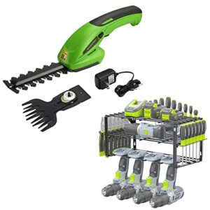 workpro cordless grass shear and shrubbery trimmer & workpro power tool organizer