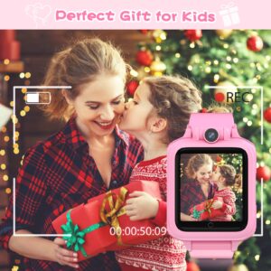 Lterfear Smart Watch for Kids Watches for Girls Ages 5-7 with 14 Games HD Camera Alarm Calculator Video Music Player, Kids Birthday Gifts Toys for 4 5 6 7 8 9 10 11 12 Years Old Girls, Pink