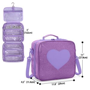 LoDrid Doll Carrying Case Compatible with LOL Surprise OMG, Display Organizer Compatible with Big Sister 3-inch Dolls with a Hanging Hook and 7 Clear Zipper Pockets, Bag Only, Purple(Patent Design)