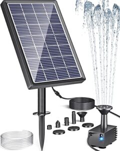 biling solar water fountain for bird bath, 3.5w solar water pump outdoor with 10ft cable, 4ft tubing, solar pond pump for birdbath, garden small ponds and fish tank