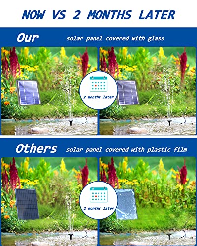 Biling Solar Water Fountain for Bird Bath, 3.5W Solar Water Pump Outdoor with 10ft Cable, 4ft Tubing, Solar Pond Pump for BirdBath, Garden Small Ponds and Fish Tank