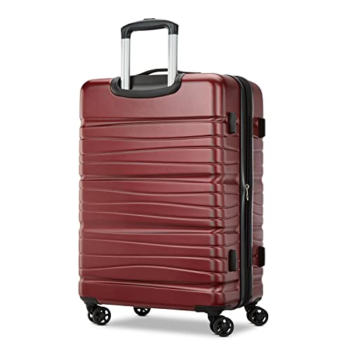 Samsonite Evolve SE Hardside Expandable Luggage with Double Wheels, Matte Burgundy, Large Spinner