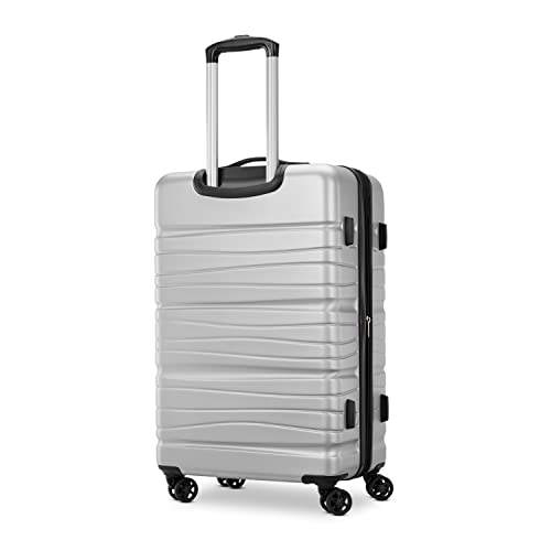 Samsonite Evolve SE Hardside Expandable Luggage with Double Wheels, Arctic Silver, Medium Spinner