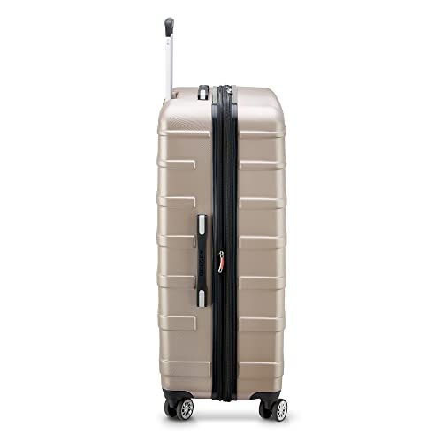 DELSEY Paris Margot Hardside Expandable Luggage with Spinner Wheels, Gold, Checked Large 28 Inch