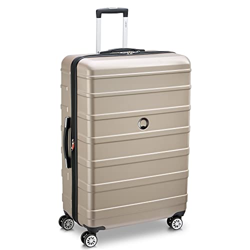 DELSEY Paris Margot Hardside Expandable Luggage with Spinner Wheels, Gold, Checked Large 28 Inch