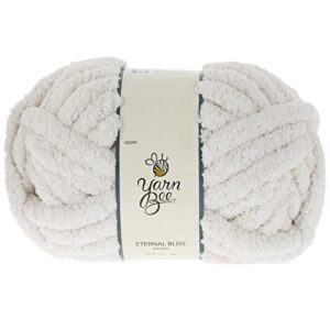 yarn bee ivory yarn for knitting & crocheting – jumbo eternal bliss yarn skein – thick knitting polyester yarn - soft chunky yarn for crocheting blankets, afghans, hats, & more – diy craft supplies