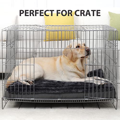 Large Dog Bed Washable with Removable Cover Waterproof, Dog Crate Beds for XL Large Medium Small Dogs Cats, Soft Flannel Pet Beds Anti-Slip Kennel Pad 36 inch