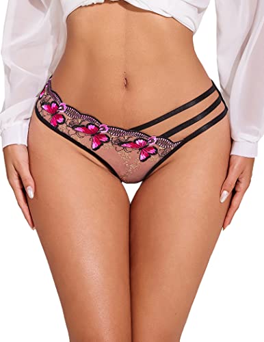 Avidlove Women's Panties Low Waist Mesh Bikini Underwear Cut-out Panties Sexy Naughty