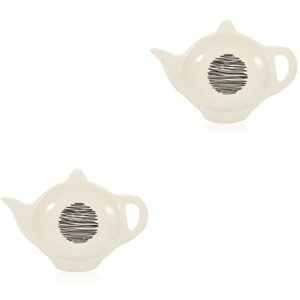 doitool 2pcs bag sauce dessert teabag saucer tray shaped holder appetizer accessory ketchup bag dishes dish jewelry seasoning coasters porcelain for bowl coaster classic tea white kitchen