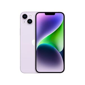apple iphone 14 plus, 128gb, purple - unlocked (renewed)