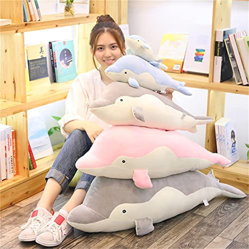 Seeneey Dolphin Stuffed Animal Plush Soft and Adorable Throw Pillow Stuffed Doll Plush Kids Girls Sleeping Pad Gift Room Decor, 11.8 Inches, Blue.