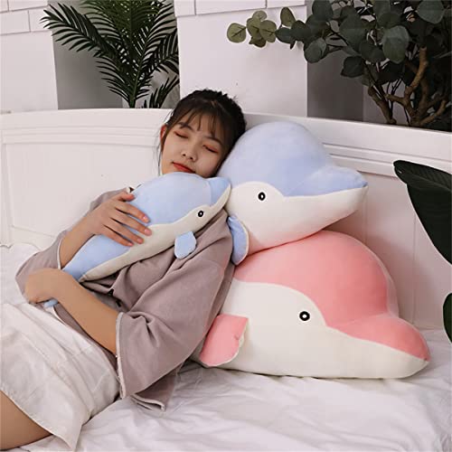 Seeneey Dolphin Stuffed Animal Plush Soft and Adorable Throw Pillow Stuffed Doll Plush Kids Girls Sleeping Pad Gift Room Decor, 11.8 Inches, Blue.