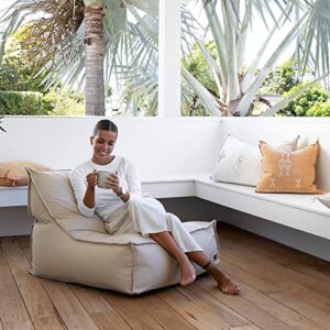 designer bean bag single sofa cover [unfilled] - washed canvas - boss beanbag chair (natural beige) - mooi living beanbags