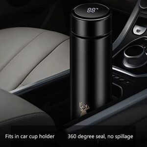 Vacuum insulated stainless steel thermos cup | men's and women's reusable daily automotive leak-proof thermos | Smart display temperature series | 16 ounces. Hot Coffee/iced drink/Tea Cup