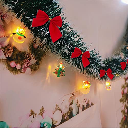 6.6 Feet Christmas Garland, CandyFouse Christmas Garland for Stairs Railing, Bowknot Garland Christmas Decorations for Tree in Home Indoor Outdoor, Holiday Wedding Party Supplies (Red)