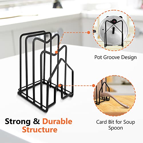 Cutting Board organizer-Streamline Your Kitchen with a 4-Slot Board Organizer- Keep Countertops Clutter-Free and Pots and Pans Neatly Stacked - Perfect for Busy Home Cooks - Measures 12.5x14.5 in