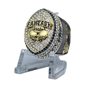 2022 massive fantasy football championship trophy ring | gold silver tone plated award for fantasy football league winner (11)